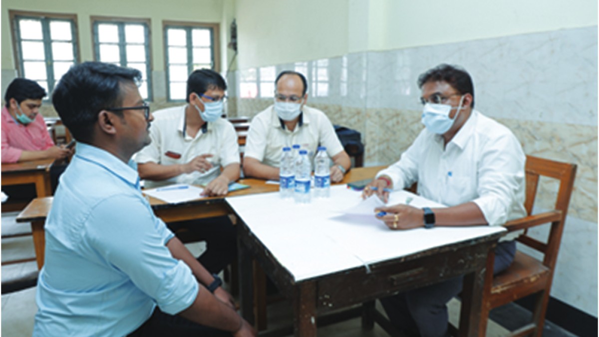 Senior representatives from Exide Industry Limited taking interview