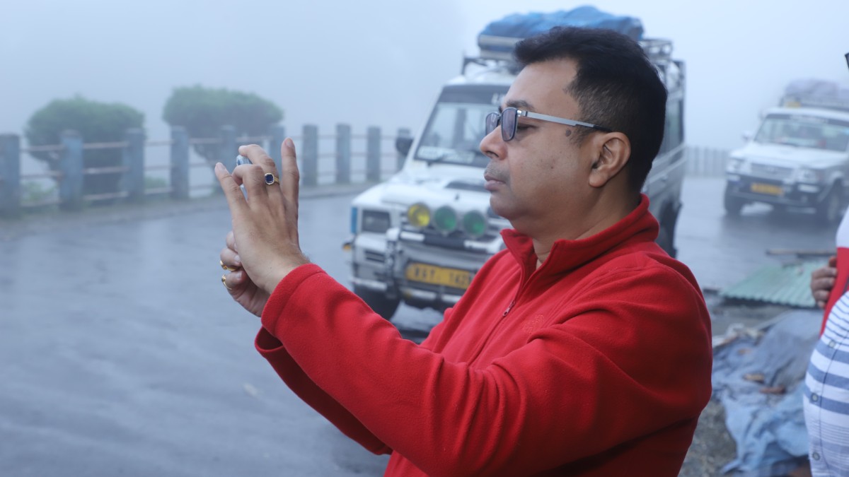 Mr. Avijit Das, Director, Hermes Voyage, capturing location with his mobile