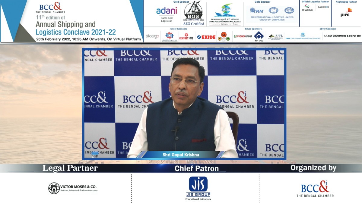 Address by Chief Guest, Shri Gopal Krishna, Advisor, World Bank, South Asia Region, New Delhi and Former Secretary, Ministry of Ports, Shipping and Waterways, Government of India