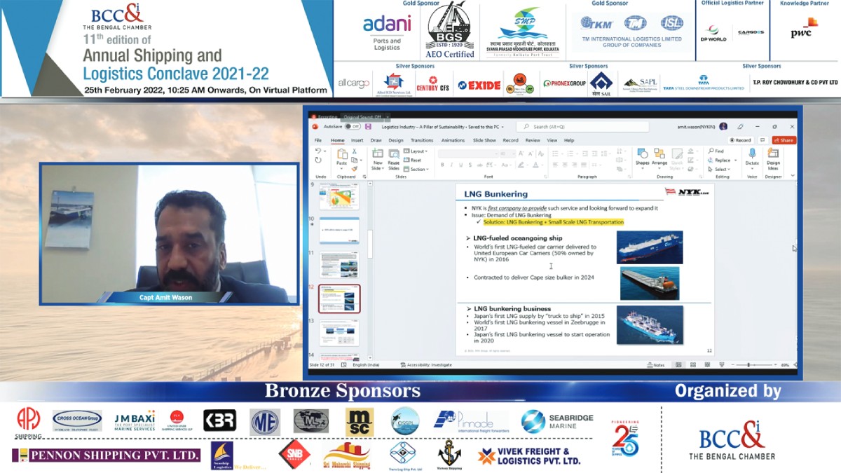 Capt. Amit Wason, All India head − Operations & commercial, NYK Line India Pvt. Ltd. addressing in the Technical session 3