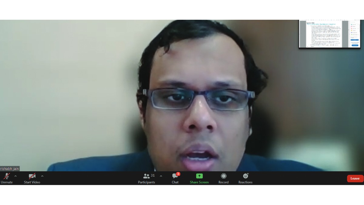Session on Direct Taxes in progress : Faculty − CA Rishabh Jain, Chartered Accountant