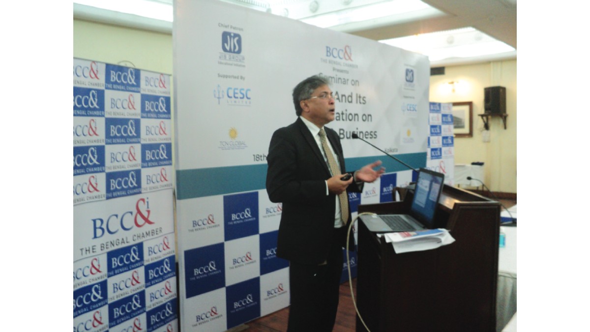 Technical Session IV in progress : Address by Mr. Pulak Saha, Co− Chairperson, Indirect Taxes Committee, The Bengal Chamber of Commerce and Industry & Partner − Tax & Regulatory Services, Price Waterhouse & Co. LLP