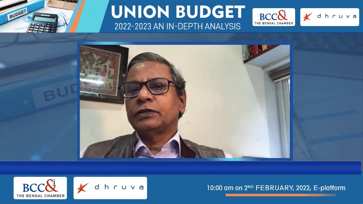 Session on Economic Perspectives on Union Budget 2022−23 in progress (Panelist : Mr. Tamal Bandyopadhyay, Author & Columnist and Mentor, Banking and Finance Committee, The Bengal Chamber of Commerce and Industry)