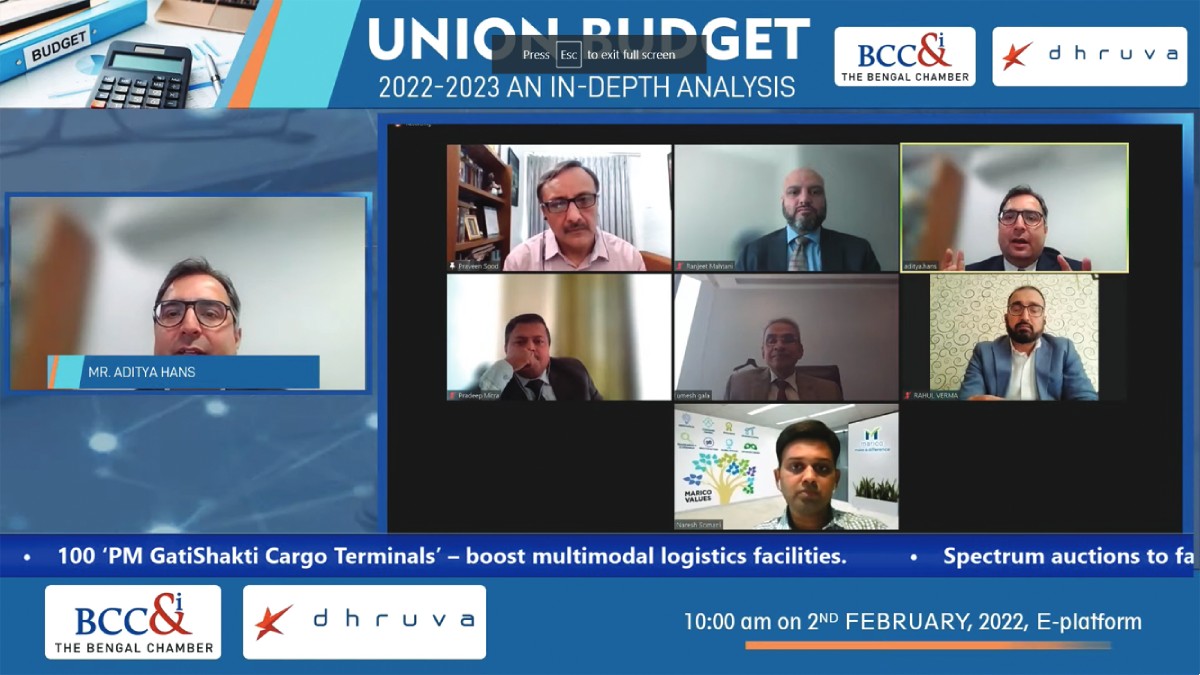 Session on Industry Perspectives on Union Budget 2022−23 on Direct Taxes & Indirect Taxes in progress