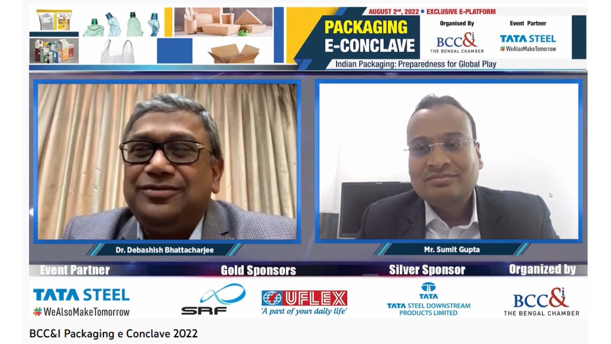Fireside Chat Session with Guest of Honour Dr. Debashish Bhattacharjee, Mentor, Metals Committee, BCC&I and Vice President − Technology and New Materials Business, Tata Steel Limited. on: “Sustainable Packaging: New Materials in Metal Packaging” Moderated by: Mr. Sumit Gupta, Managing Director and Partner, Boston Consulting Group.