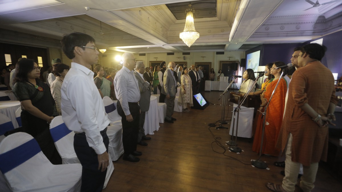 National Anthem being sung to commence the Programme