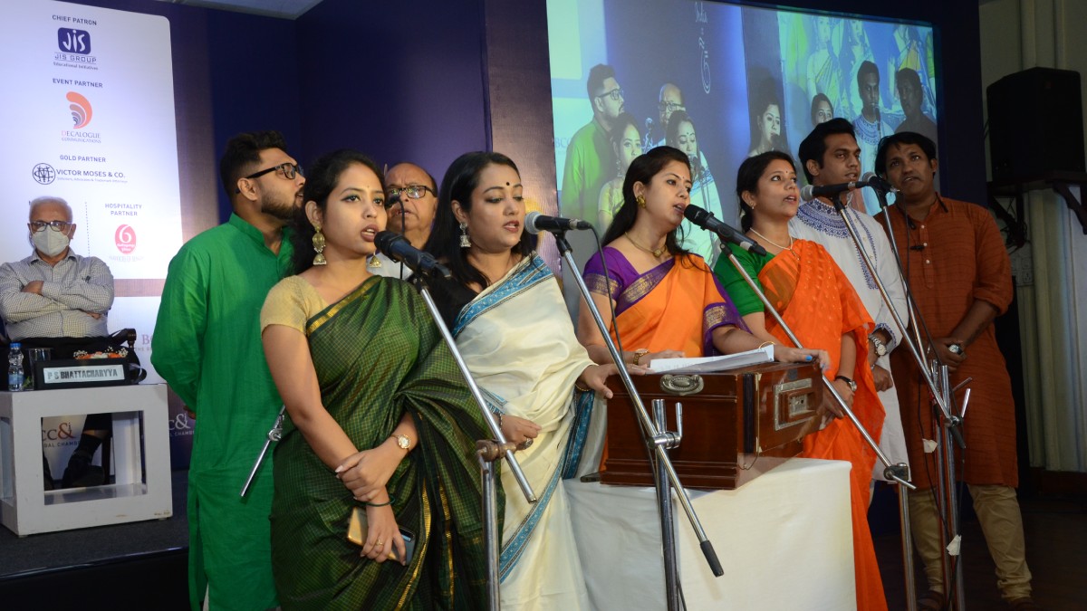 The Chamber Secretariat performing Patriotic songs as a Choir