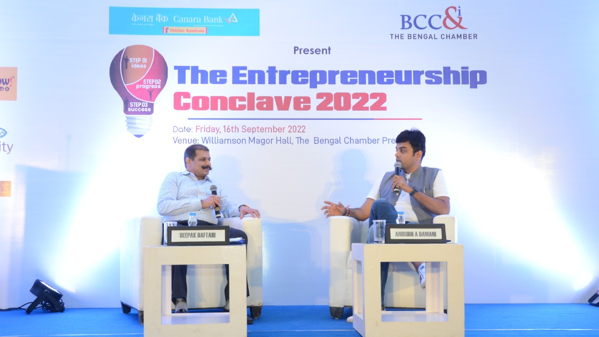 The investor perspective on Startup with Mr. Anirudh A Damani,  Managing Partner, Artha Venture Fund a fireside chat moderated by Mr. Deepak Daftari, Chairperson, The Entrepreneurs’ Committee, The Bengal Chamber of Commerce and Industry and Director & CEO, DD Web Vision Pvt Ltd