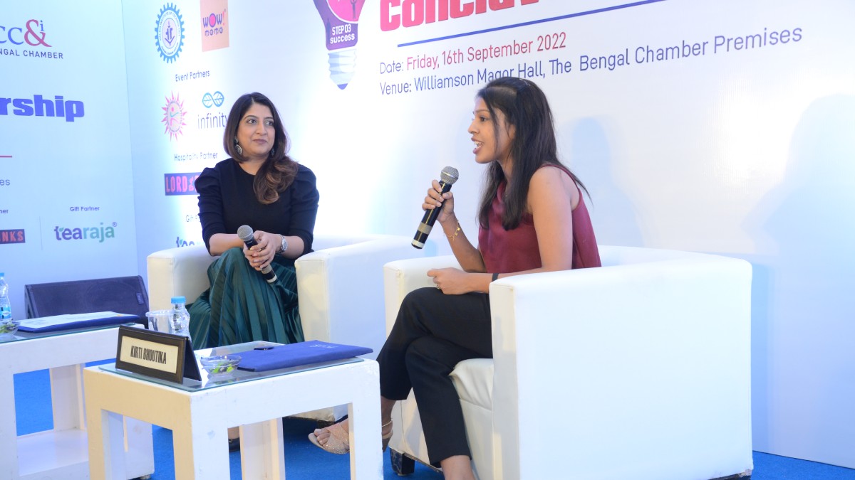 Stirring to Success with MasterChef Ms. Kirti Bhoutika,  Chef & Owner, Sugarplum Cakery a fireside chat moderated  by Ms. Pooja Dugar, Chairperson, Women Entrepreneurship Cell of The Entrepreneurs’ Committee,  The Bengal Chamber of Commerce and Industry and Founder & Director, Leap Years Preschool
