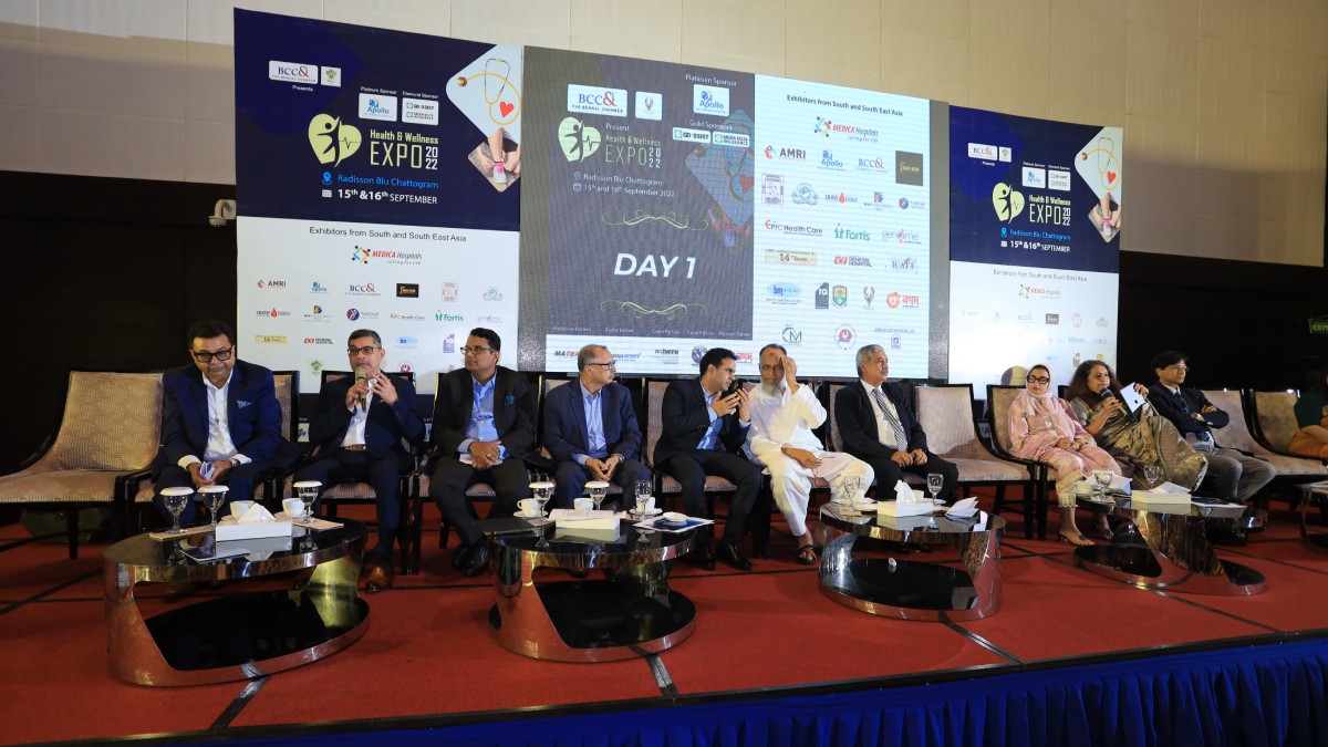 Panel Discussion on ‘Bridging South-East Asia and South Asia In good Health – Possible Collaborations’ at the Inaugural Session in progress. Panelist : Mr. Rupak Barua, Group CEO, AMRI Hospitals