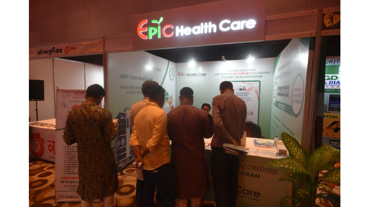 Visitors at the Stall of Epic Healthcare (Bangladesh)