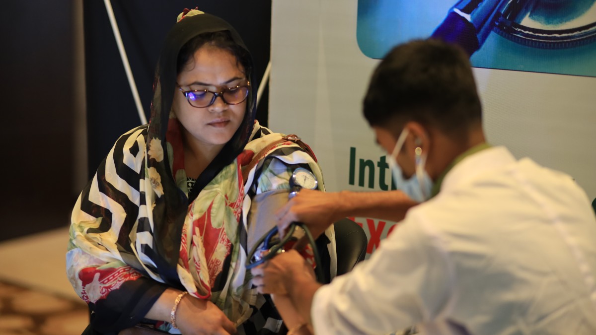 Health Check-up in progress at the International Health & Expo in Chittagong