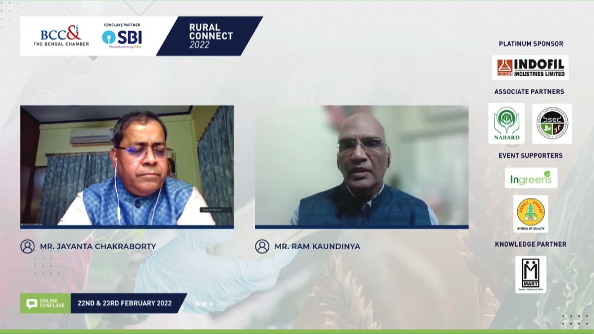Fireside chat session on “Indian Agriculture 2030 − Opportunities, Challenges and Innovation” between Mr. Ram Kaundinya, Director General, FSII and Mr.Jayanta Chakraborty, Chairperson, Agriculture and Rural Development Committee, The Bengal Chamber and Senior General Manager, Indofil Industries Limited