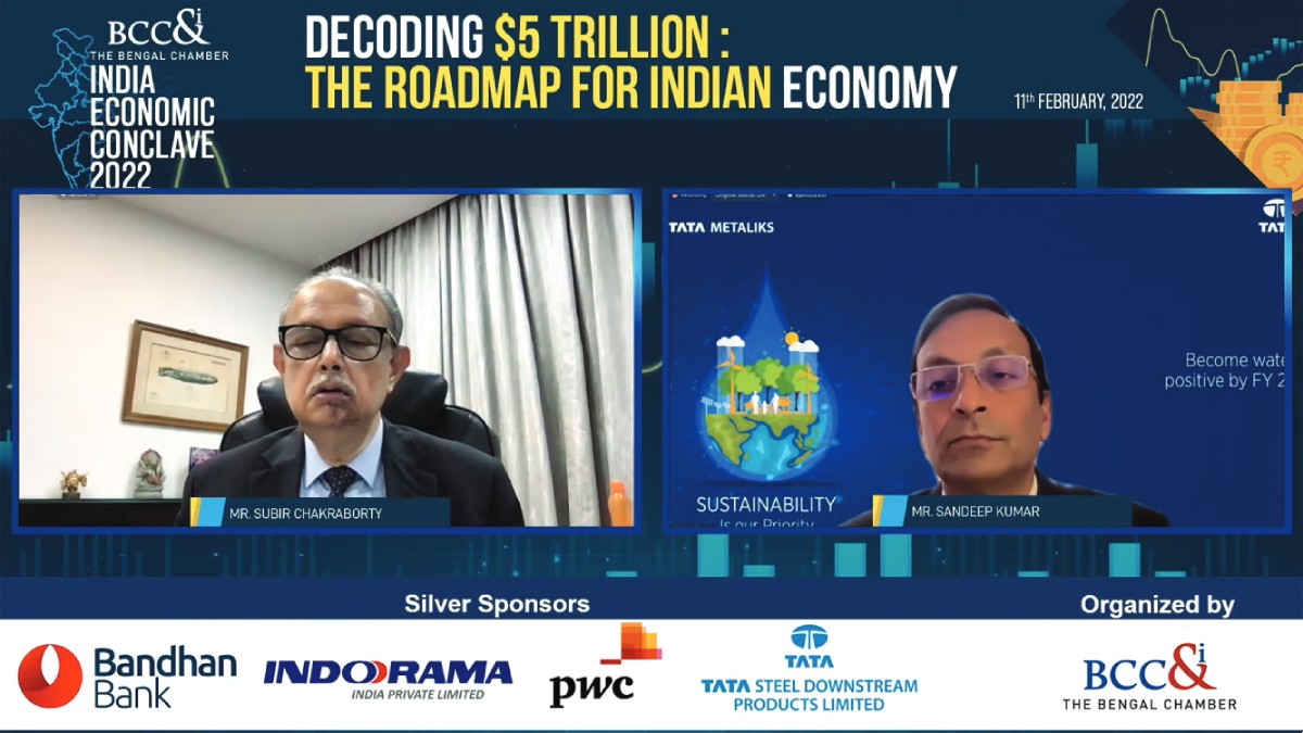 Business Session I : Mr. Subir Chakraborty, President Designate, BCC&I and Managing Director, Exide Industries Ltd. (L) with Mr. Sandeep Kumar, Managing Director, Tata Metaliks and Chairperson, Metals Committee, BCC&I (R)