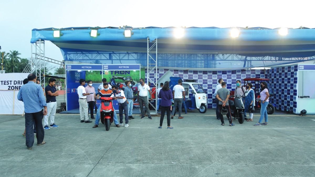 Visitors at the EV Carnival