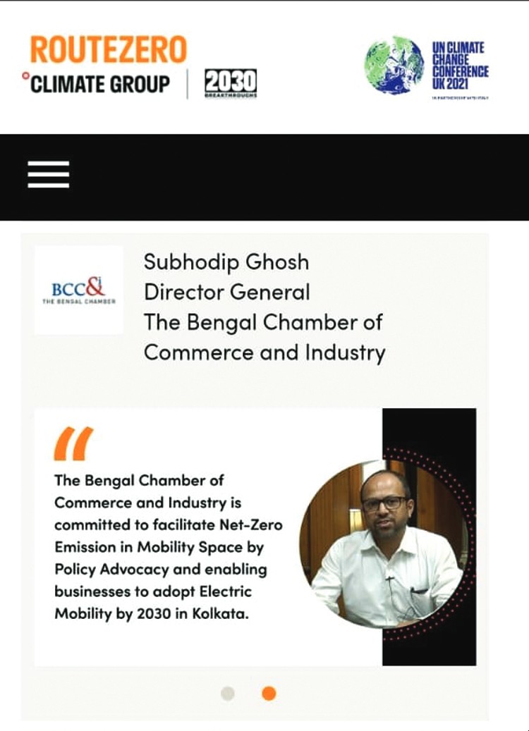 Pledge, made by Mr. Subhodip Ghosh, Director General, The Bengal Chamber of Commerce and Industry