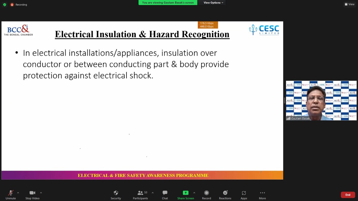 Mr. Arabindra Ghosh, Deputy Manager − Safety, CESC Limited addressing the participants