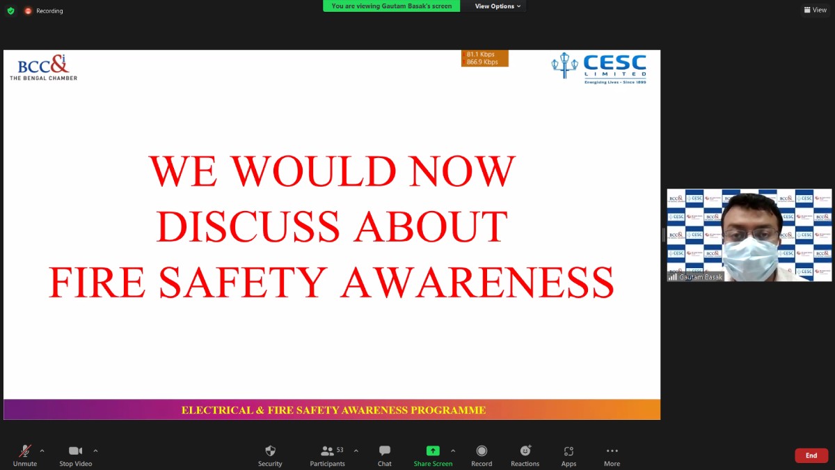 Mr. Sudip Kr Paul, Deputy Manager (Risk & Disaster Department), CESC Limited addressing the participants