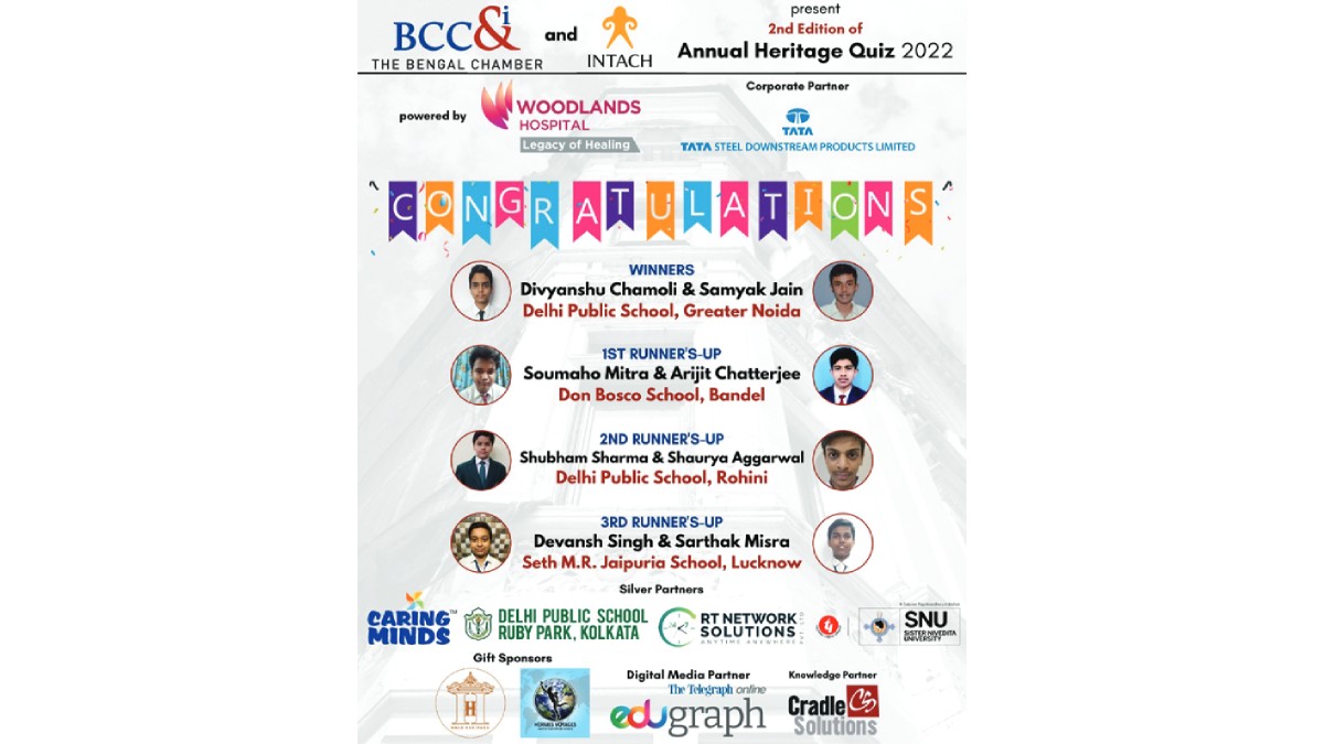 Winners and runners up of the second edition of Annual Heritage Quiz 2022