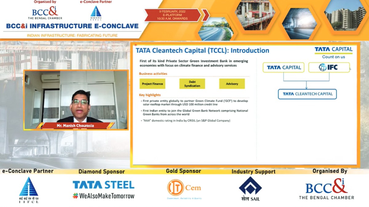 Mr. Manish Chourasia, MD, Tata Cleantech Capital Limited delivering his presentation during the Fireside Chat Session