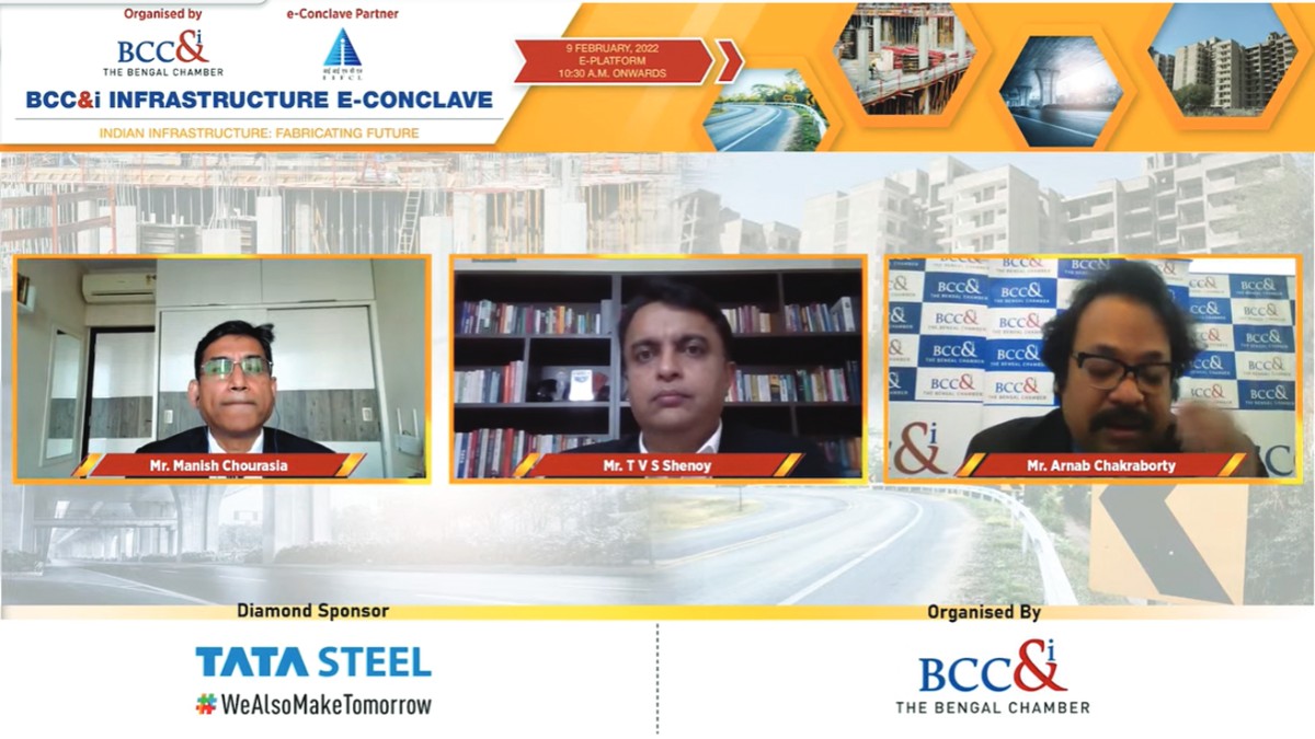 Mr. Arnab Chakraborty, Deputy Director, BCC&I in conversation with Mr. Manish Chourasia, MD, Tata Cleantech Capital Limited & Mr. T V S Shenoy, Chairperson, Infrastructure Committee, BCC&I and Chief Commercial Officer (Long Products), Tata Steel at the end of the Chat Session