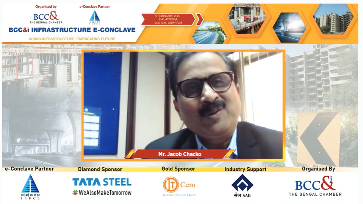 Mr. Jacob Chacko, CGM (Sales), SAIL, speaking at the Experts’ Roundtable on “Techinfra: Technology as an Enabler for Infrastructure Growth”