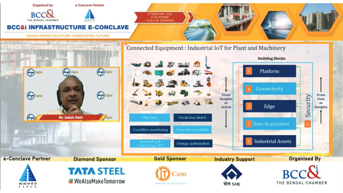 Mr. Satish Patil, Chief Digital Officer, Larsen & Toubro addressing the Experts’ Roundtable on “Techinfra: Technology as an Enabler for Infrastructure Growth”