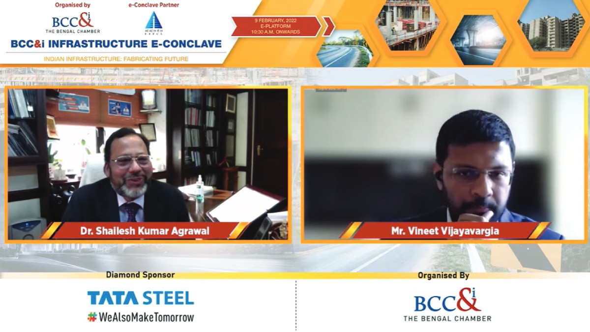 Dr. Shailesh Kumar Agrawal, Executive Director, Building Materials and Technology Promotion Council in conversation with moderator Mr. Vineet Vijayavargia, Managing Director and Partner, Boston Consulting Group at the Special Plenary Session on Urban Infra: “New Era of Living through Better Housing”