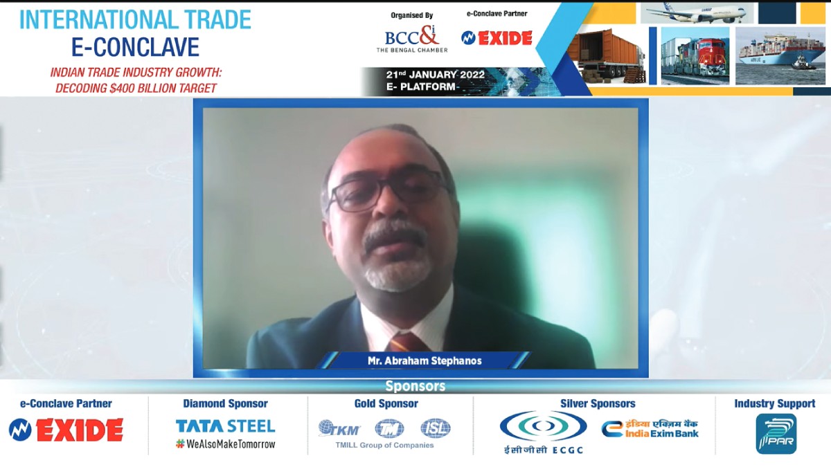 Mr. Abraham Stephanos, President, BCC&I and Managing Director, Tata Steel Downstream Products Limited delivering the Welcome Address and Introduction at the Opening Session of the Conclave