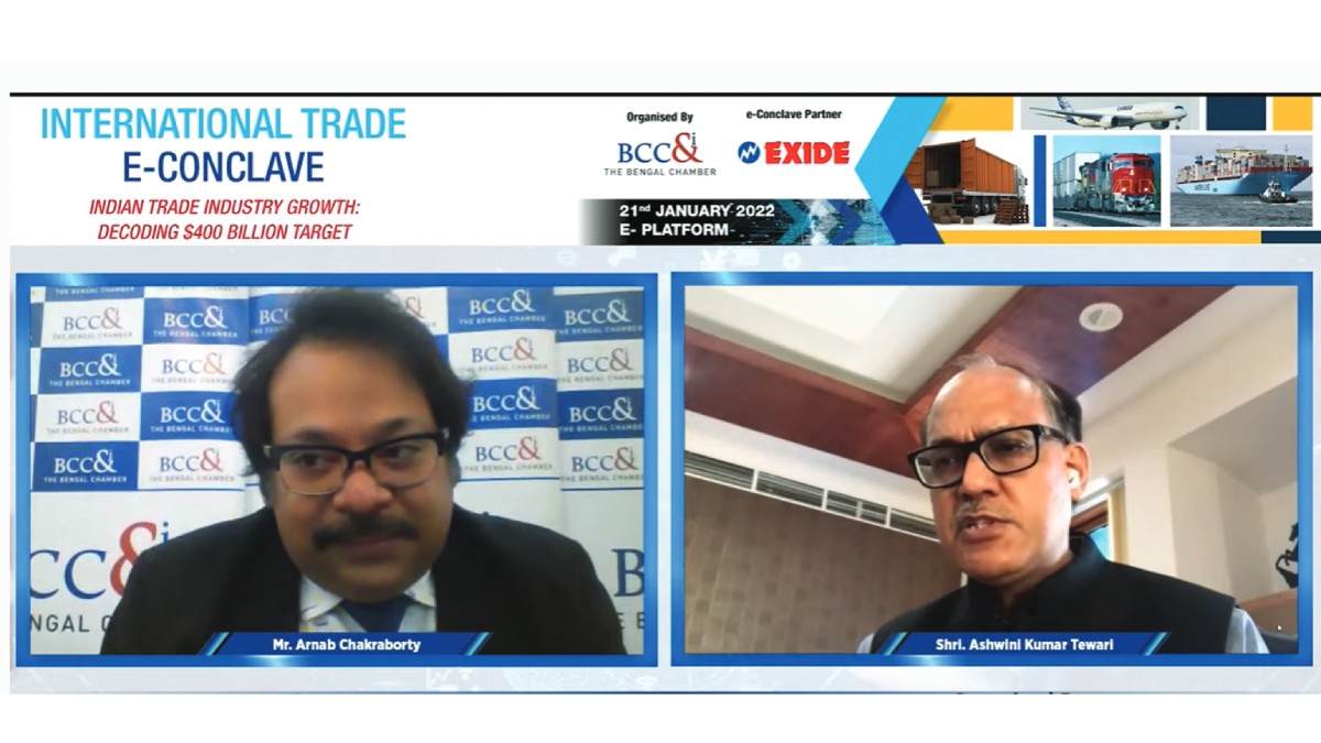 Shri Ashwini Kumar Tewari, Managing Director− International Banking, Technology and Subsidiaries, State Bank of India in conversation with Mr. Arnab Chakraborty, Deputy Director, Bengal Chamber of Commerce & Industry