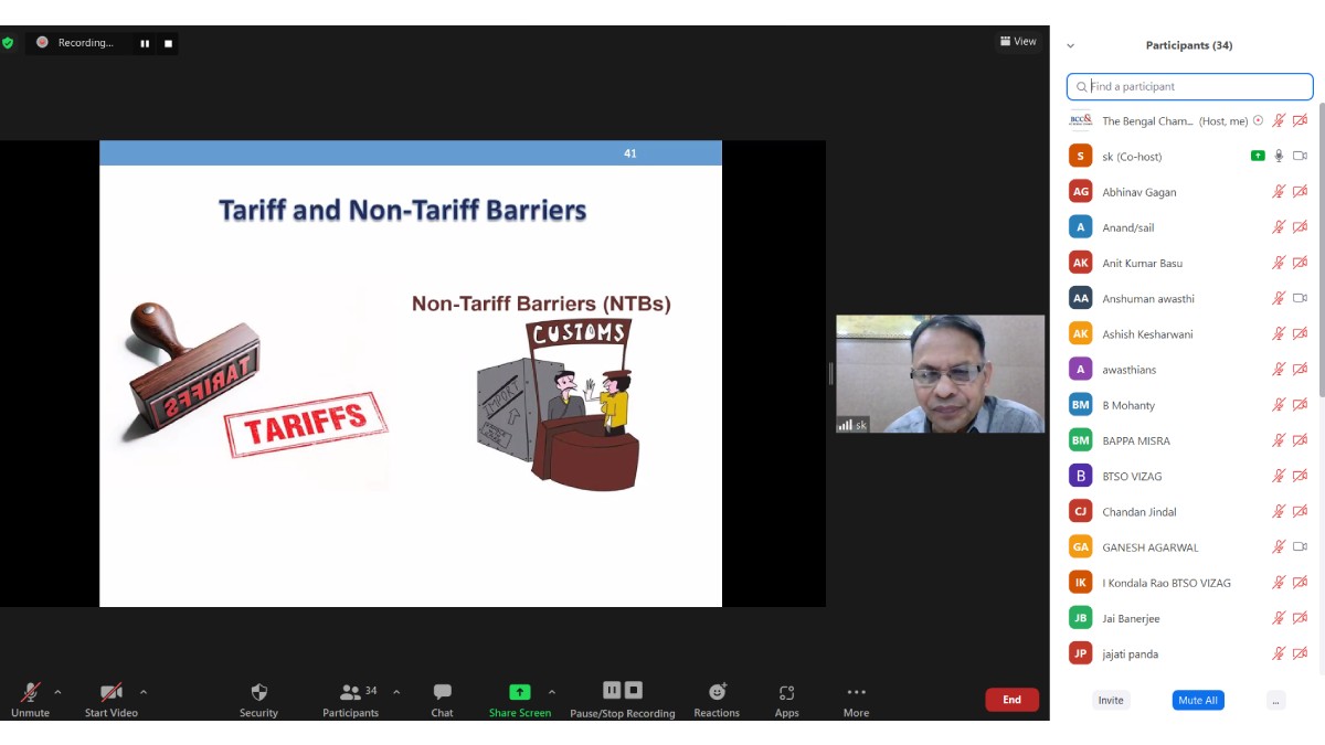 Faculty, Mr. Sudhakar Kasture presenting during the workshop on Customs Regulation