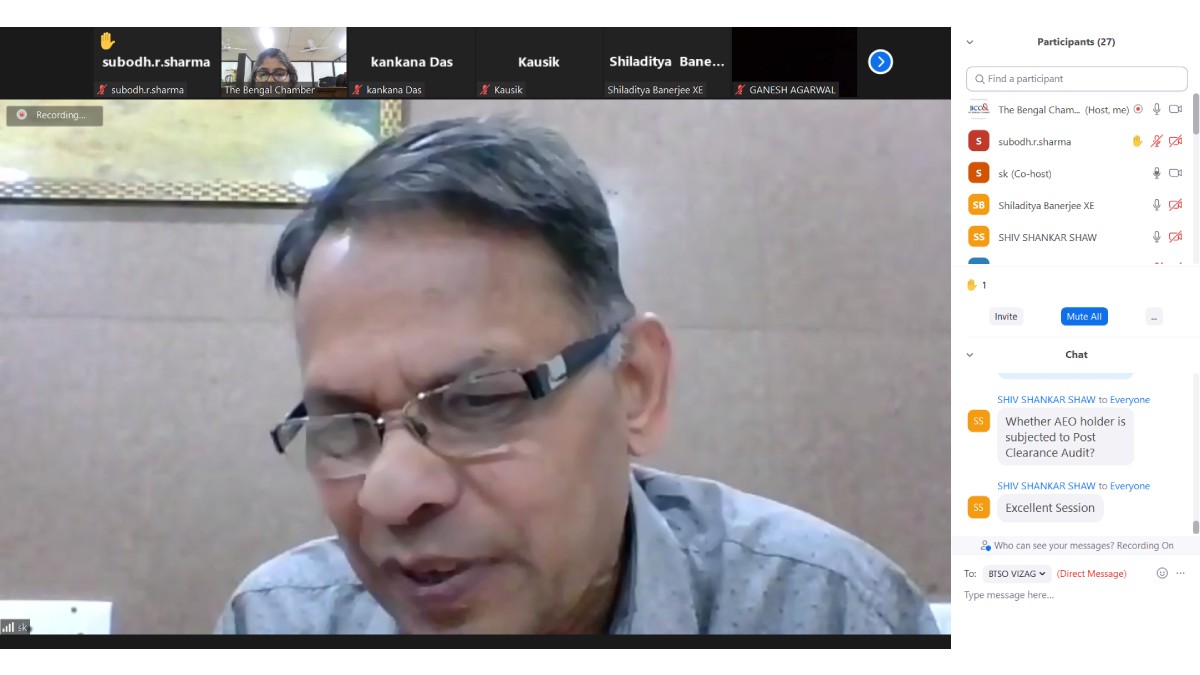 Faculty, Mr. Sudhakar Kasture presenting during the workshop on Customs Regulation