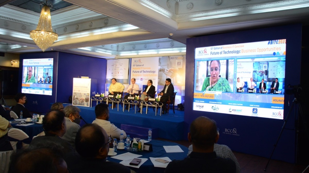 MS. Prameela Kalive, Chief Operating Officer, Zensar Technologies Limited addressing the audience virtually