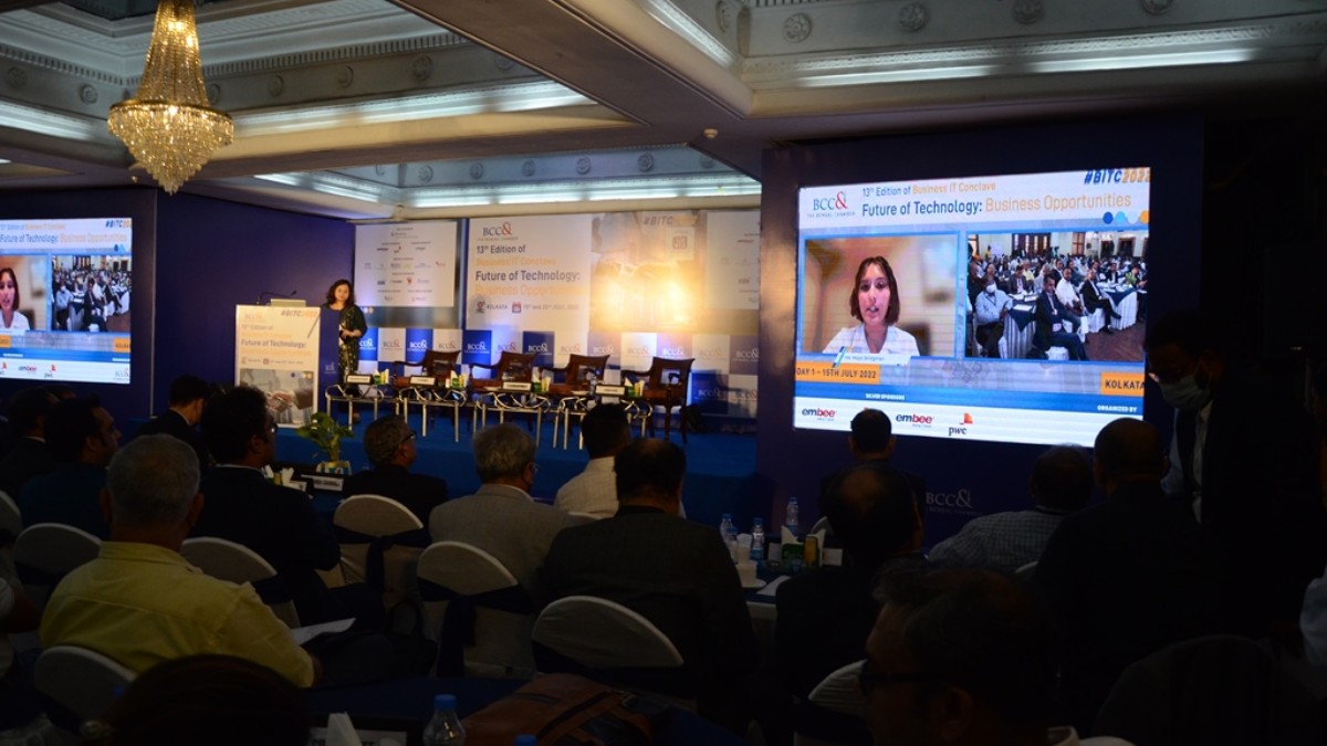 MS. Prameela Kalive, Chief Operating Officer, Zensar Technologies Limited addressing the audience virtually