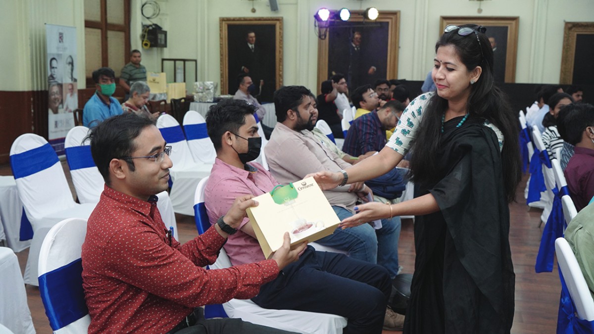 Gift Hamper was given to Audience by Miss Swarnali Dhar, Assistant Director of The Bengal Chamber