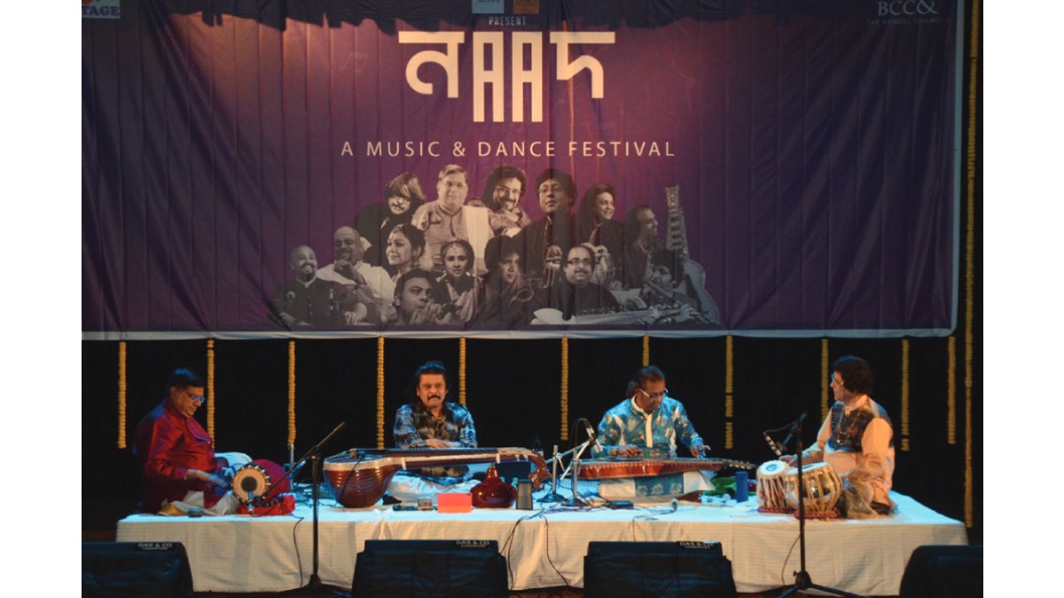 Pandit Debasish Bhattacharya, Vidwan Rajesh Vaidhya, Vidwan S. Sekhar and Pandit Anindyo Chatterjee