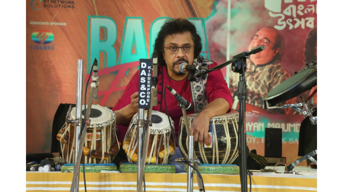 Pandit Bickram Ghosh, during the performance