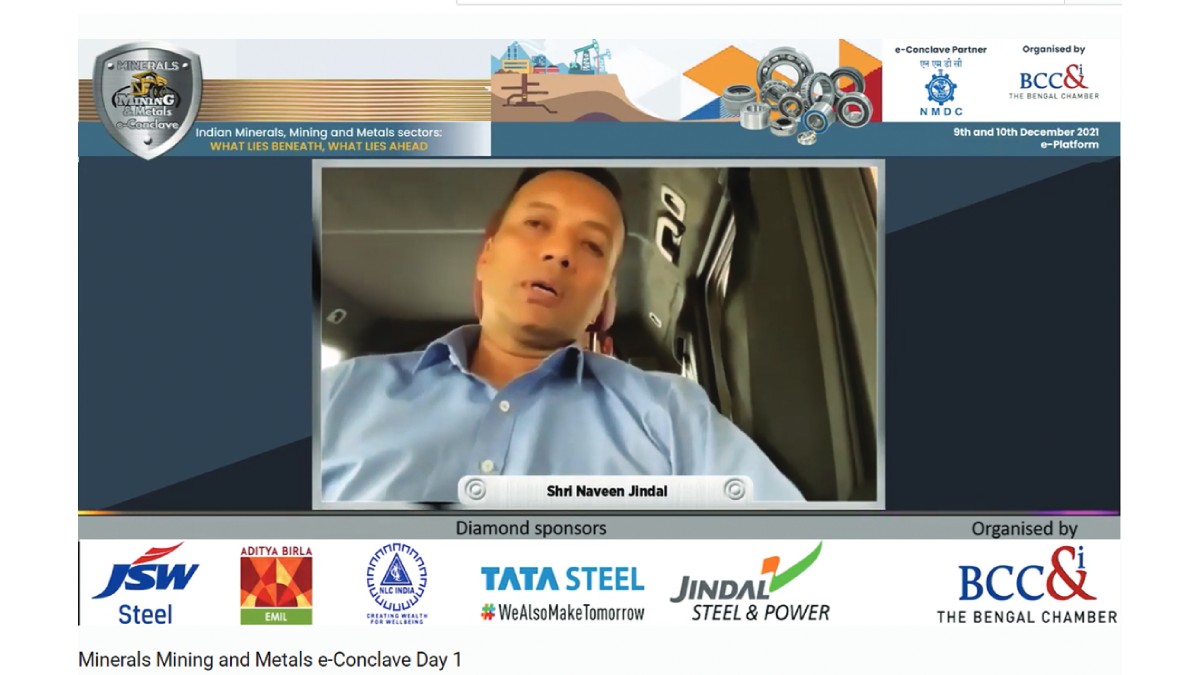 Shri Naveen Jindal, Chairman, Jindal Steel and Power Ltd. Speaking on “Indian Mining Sector: At the Crossroads” at a Special Plenary Session on Day 1 of the Conclave
