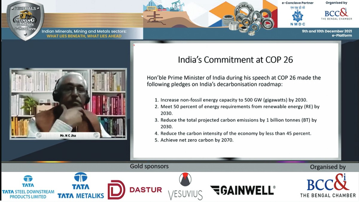 Mr. N C Jha, Managing Partner, Prolific Coal Consortium, and Former CMD, Coal India Ltd. Presenting on “India’s 2070 Net− Zero Pledge : What it implies for the future of Coal Industry in the country?” at Business Session II of Day 1 of the Conclave