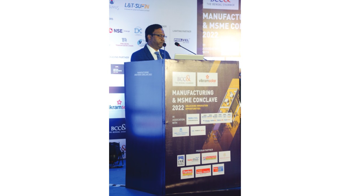 Mr P.K. Wilson Purty, Chief of Marketing, FP−BPR, Tata Steel Limited speaking at the inaugural session
