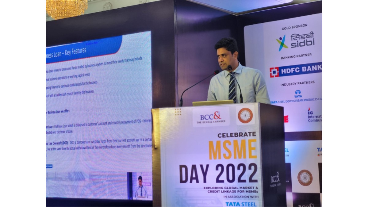 Presentation of HDFC’s Schemes for MSMEs by Mr. Yatish Agarwal, Zonal Sales Manager, Business Loan, HDFC Bank