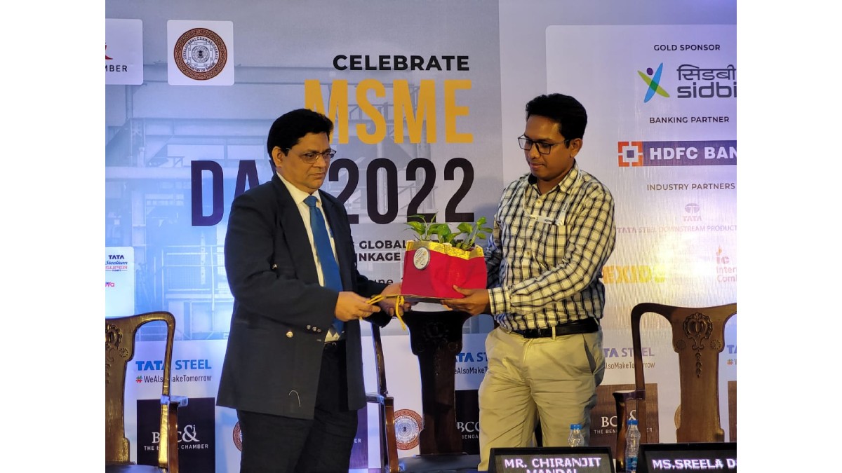 Felicitation Mr. Chiranjit Mandal, Assistant General Manager, Small Industries Development Bank of India (SIDBI)